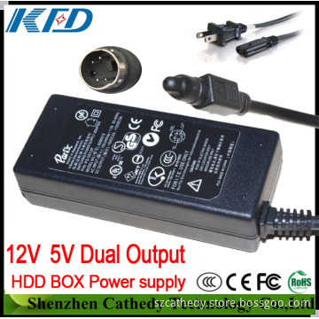 Dual Voltage Power Charger for HDD Enclosure 12V 5V 2A